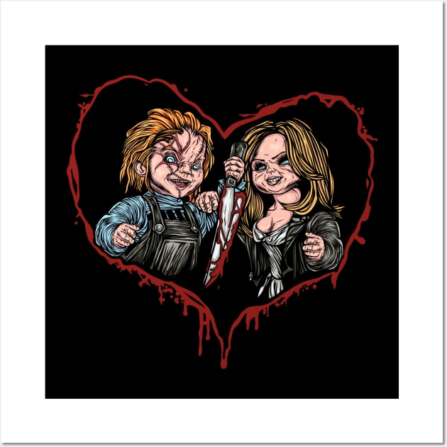 Chucky and Tiffany Wall Art by Mikeywear Apparel